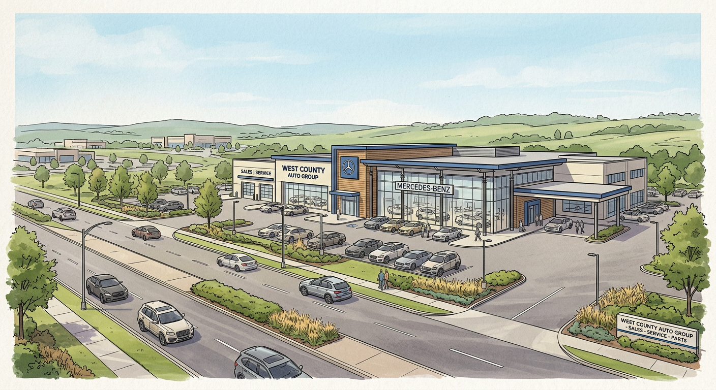 Car Dealership Site Plan Headed to Chesterfield Committee for TSG's Airport Road Parcel