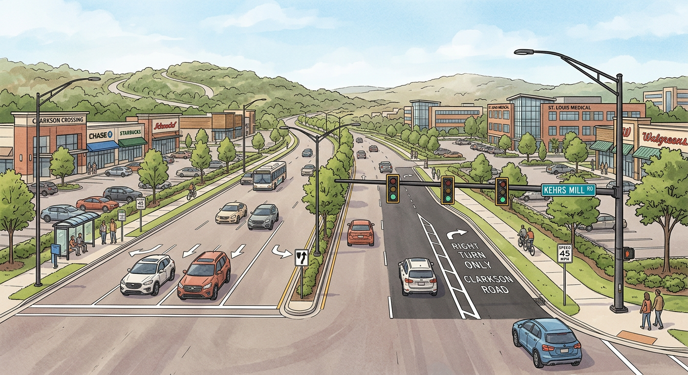 MoDOT Targets Crash-Prone Clarkson Road With 2027 Repaving, Signal Rebuilds
