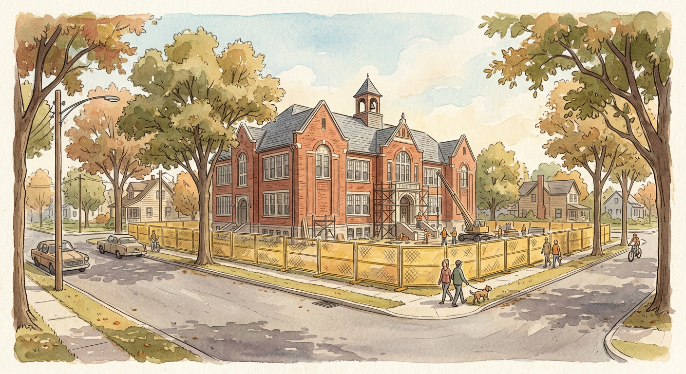 Construction Fences Go Up This Week as District 102's School Overhaul Begins